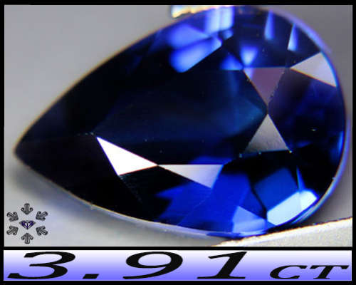 3.91ct Cornflower Blue Sapphire - VS - Flawless Mixed Pear (Synthetic Corundum)