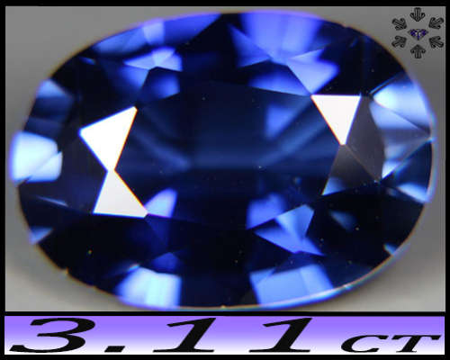 3.11ct Cornflower Blue Sapphire - VVS - Mixed Oval (Synthetic Lab Corundum)