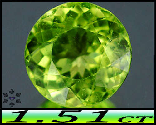 1.51ct Natural Pakistan Green Peridot - VS - Unheated Fancy Brilliant Round Gem