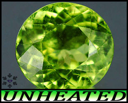 1.45ct Unheated Natural Green Peridot - VS - Pakistan Fancy Brilliant Round Gem