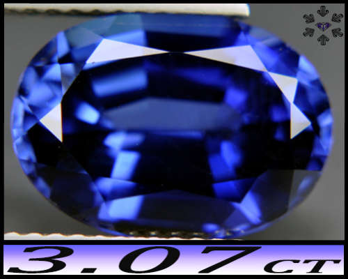3.07ct Vivid Blue Sapphire - IF - Multi-Facet Oval (Created Synthetic Corundum)