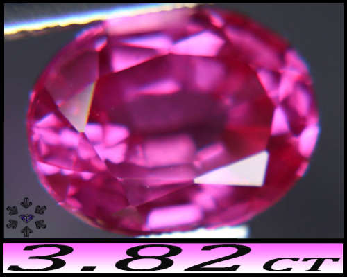 3.82ct Top Vivid Pink Sapphire - VS - Classic Cushion (Synthetic Lab Corundum)