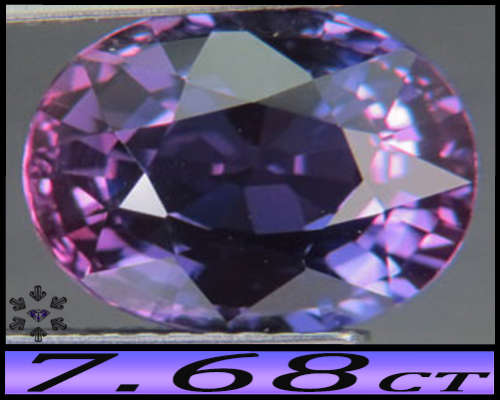 7.68ct Pinkish Vivid Purple Sapphire - VS - Precision Oval (Synthetic Corundum)