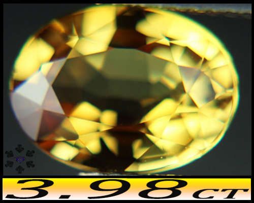 3.98ct Fancy Vivid Yellow Sapphire - VS - Multi Facet Oval (Synthetic Corundum)