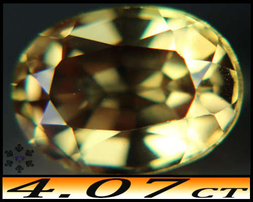 4.07ct Vivid Golden Yellow Sapphire - VS -  Fancy Facet Oval (Synthetic Corundum)