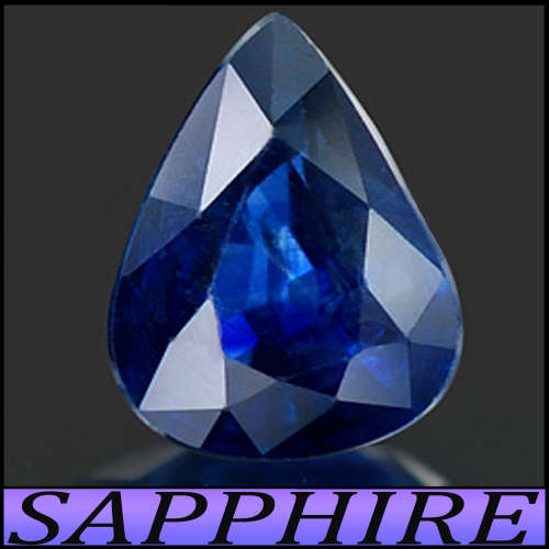 0.98ct Thailand Intense Blue Sapphire - SI - Perfect Brilliant Mixed Pear Gem