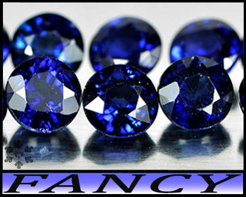 1.95ct Fancy Blue Winza Sapphire Parcel - VS - Six Combined Round Gems (Heated)