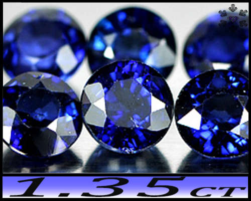 1.35ct Four Winza Vivid Blue Sapphire - VS - Matching Combined Parcel Rounds (Heated)