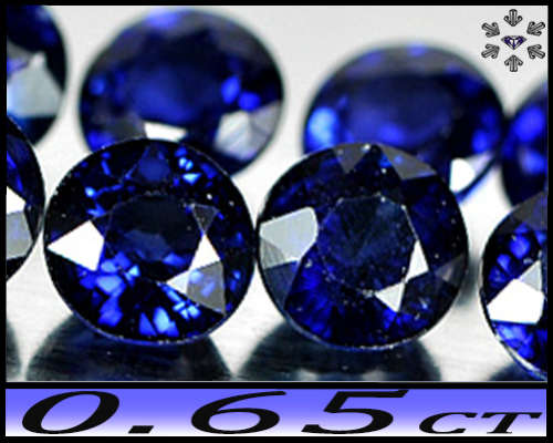 0.65ct Pair Vivid Blue Winza Sapphire - VS - Two Combined Rounds (Heated)
