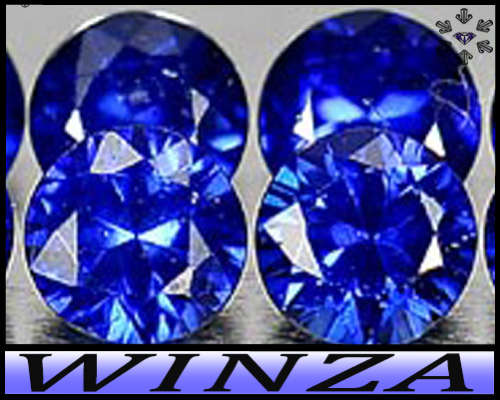 0.67ct Matching Blue Winza Sapphire - VS - Four Stunning Round Gems (Heated)