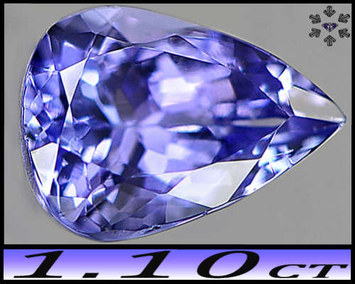 1.10ct Purplish Intense Blue Arusha Tanzanite - VVS - Astonishing Natural Fancy Pear Gem