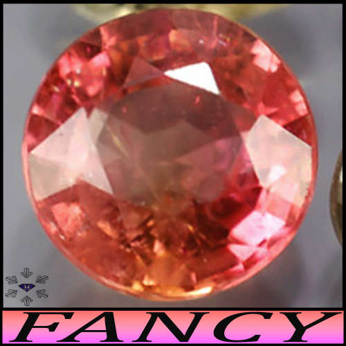 0.67ct Fancy Vivid Reddish Orange Sapphire - SI - Tanzania Brilliant Round Gem