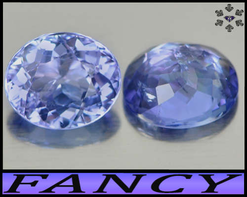 1.49ct Two Violetish Deep Blue Tanzanite - SI - Pair Matching Natural Oval Gems