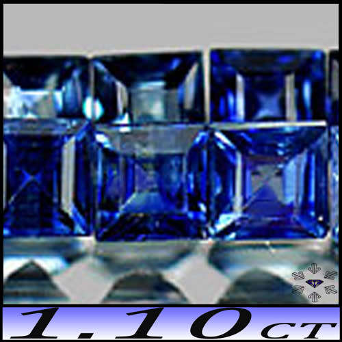 1.10ct Intense Blue Madagascan Sapphire - VS - Twelve Square Princess Parcel