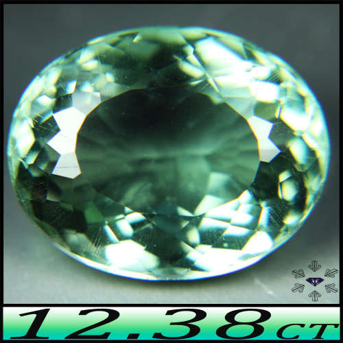 12.38ct Gorgeous Green Flawless Prasiolite - VVS - Brazilian Multi Facet Oval (Heated)
