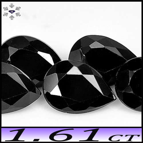 1.61ct Sri-Lanka Pair Fancy Spinel Pears - Two Diamond Black Opaque Gems