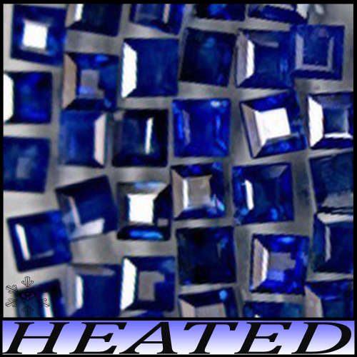 0.83ct Intense Blue Sapphire Princess Parcel - VS - Nine Matching Stepped Square Gems