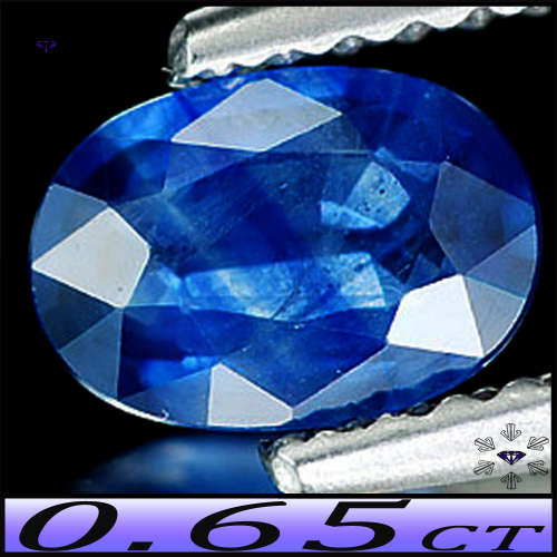 0.65ct Unheated Medium Blue Sapphire - VS - Chataburi Thailand Oval Gem