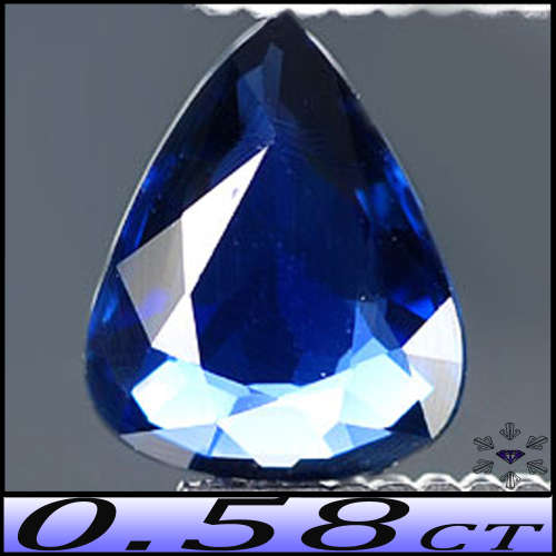 0.58ct Alluring Deep Blue Sapphire Gem - VVS - Unheated Modern Fancy Pear