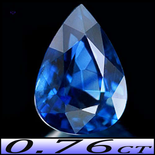 0.74ct Winza Vivid Blue Sapphire - VVS - Unheated Tanzania Pear Gem