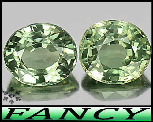 1.04ct Matching Intense Green Sapphire Pair - VS - Calibrated Songea Modern Oval Gems