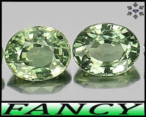 0.92ct Matching Pair Green Sapphire - VS - Calibrated Songea Modern Oval Gems