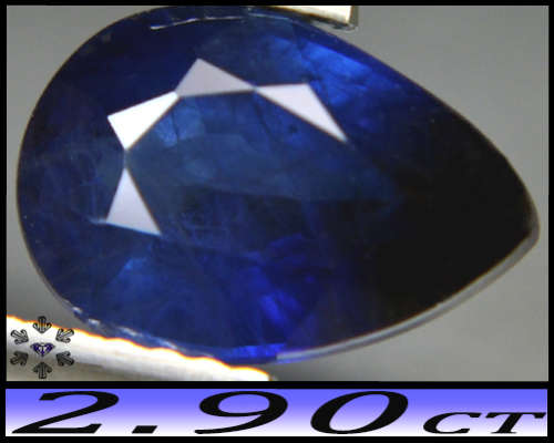 2.90ct Gem Vivid Cornflower Blue Sapphire - VVS - Natural Unheated Winza Tanzania Pear