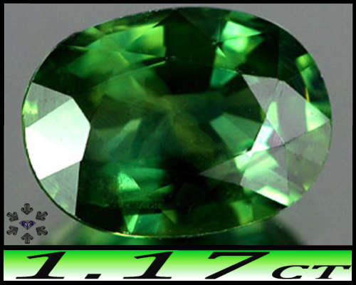 1.17ct Natural Gem Green Sapphire - VS - Bangkaja Thailand Modern Mixed Oval