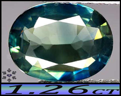1.26ct Bluish Green Bangkaja Sapphire Gem - SI - Natural Thailand Fancy Mixed Oval