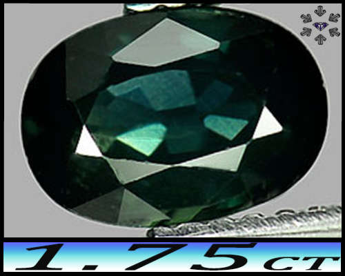 1.75ct Natural Bluish Green Sapphire Gem - VS - Tanzania Perfect Modern Oval