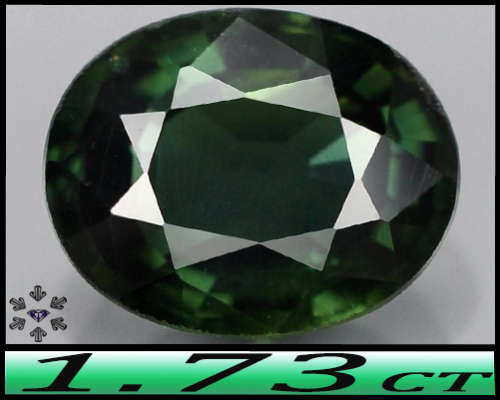 1.71ct Gem Bluish Deep Green Sapphire - VS - Natural Unheated Australia Oval