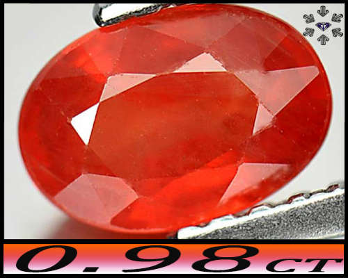0.98ct Natural Redish Vivid Orange Sapphire - VS - Andranondambo Madagascar Oval (Gentle Heat)