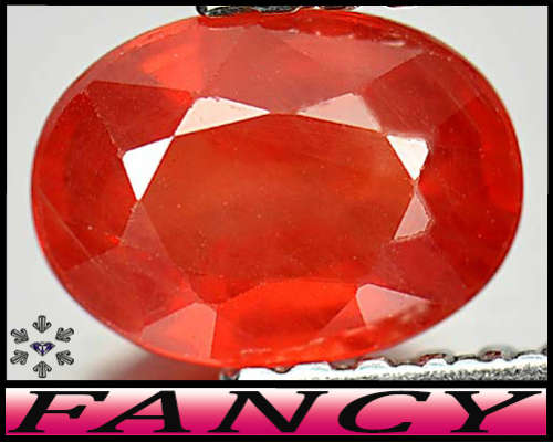 1.02ct Ceylon Vivid Red Orange Sapphire - SI -  Sri-Lanka Natural Modern Mixed Oval Gem
