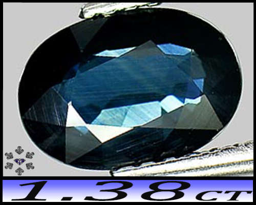 1.38ct Intense Blue Sri-Lanka Sapphire - VS - Ceylon Clean Mixed Facet Oval Gem