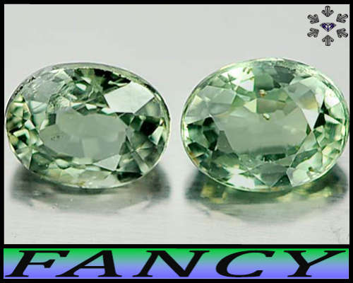 1.20ct Matching Green Sapphire Pair - VVS - Two Tanzania Oval Gems