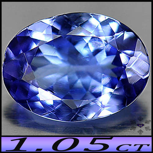1.05ct Intense Violet Deep Blue Tanzanite - VVS - Brilliant Fancy Polished Oval Gem