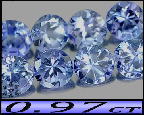 0.97ct Arusha Blue Violet Tanzanite Gems - VS - Five Natural Modern Fancy Rounds