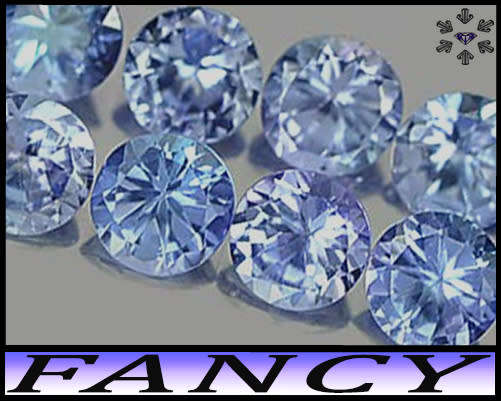 1.67ct Ten Natural Violet Blue Tanzanite Gems - VVS - Parcel Matching Brilliant Rounds