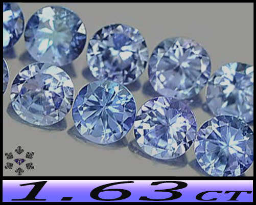 1.63ct Parcel Matching Blue Violet Tanzanite - VS - Ten Fancy Brilliant Round Gems