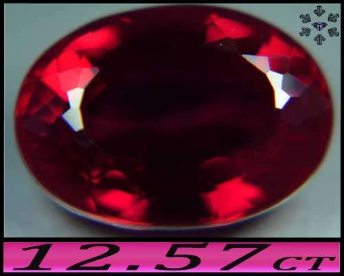12.57ct Perfect Pigeon Blood Red Ruby - VVS - Lab Created Oval (Corundum Synthetic)