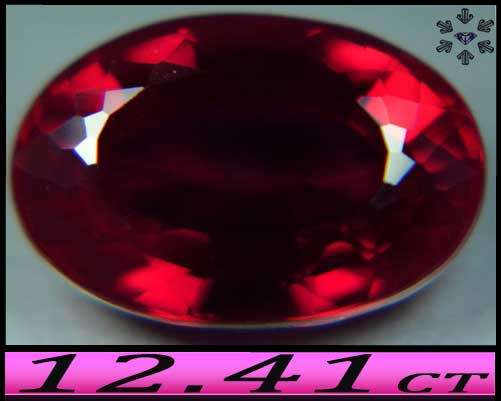 12.41ct Top Pigeon Blood Red Ruby - VS - Lab Created Oval (Synthetic Corundum)