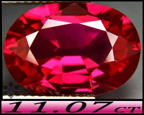 11.07ct Flawless Blood Red Ruby - IF - Lab Created Oval (Corundum Synthetic)