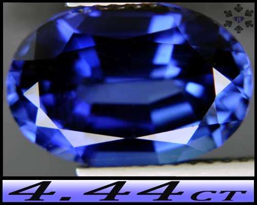4.44ct Blue Medium Sapphire Oval - VS - Fancy Facet Corundum (Synthetic)