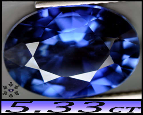 5.33ct Vivid Blue Brilliant Sapphire - VVS - Modern Oval (Created Corundum)
