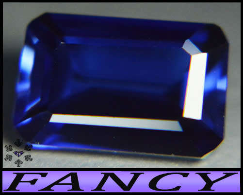 6.40ct Medium Blue Sapphire Octagon - VS - Step Facet Corundum (Synthetic)