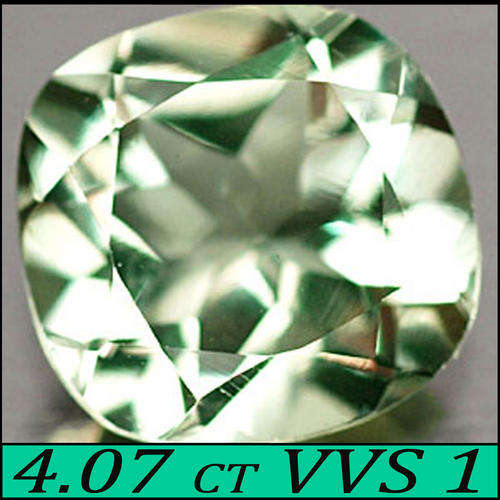 4.07 CT LIME GREEN MODERN CUSHION NATURAL PRASIOLITE GEMSTONE.