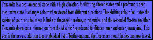 TANZANITE - DEEP VIOLET BLUE, GREEN OR VIVIDLEY VIOLET & DEEP BLUE TANZANITE GEMSTONES