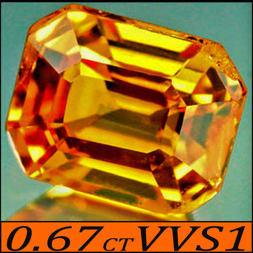 0.67 CT GRACIOUS GOLDEN YELLOW SMOULDERING SONGEA SAPPHIRE PERFECTLY POLISHED IN A OCTACON GEMSTONE.