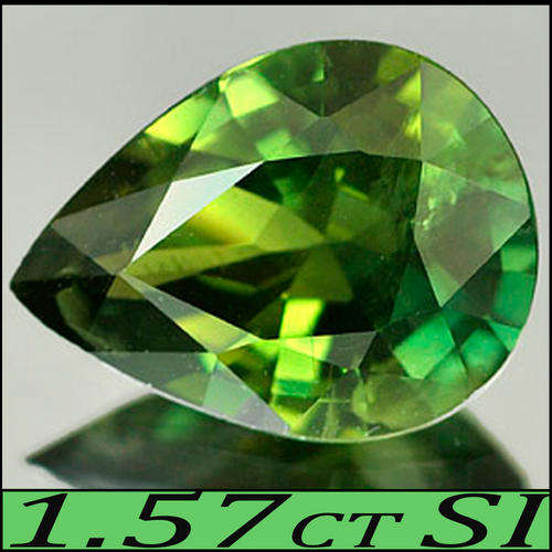 1.57 CT MAGNIFICENT MEDIUM RIPE NATURAL PEAR GREEN SAPPHIRE POLISHED GEMSTONE.