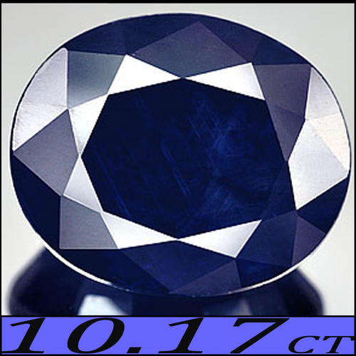 10.17 CTMAGNIFICENT MIDNIGHT BLUE SMOULDERING NATURAL SAPPHIRE OVAL POLISHED GEMSTONE.